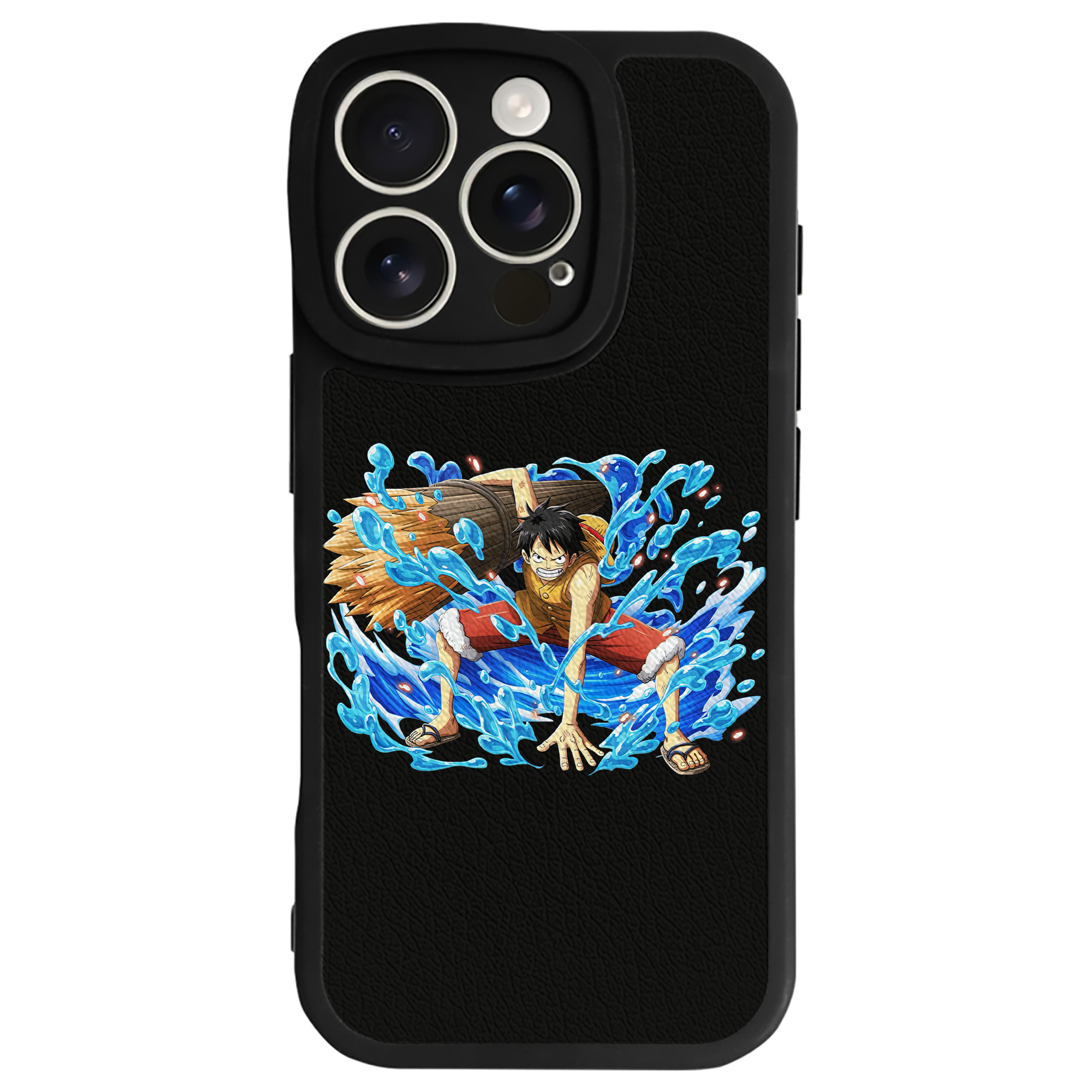 （画像用） ワンピース モンキー・D・ルフィ ONE PIECE Monkey D. Luffy 【iPhone 16シリーズ対応】シリコンスマホケース（レザー調） 材質：シリコン
